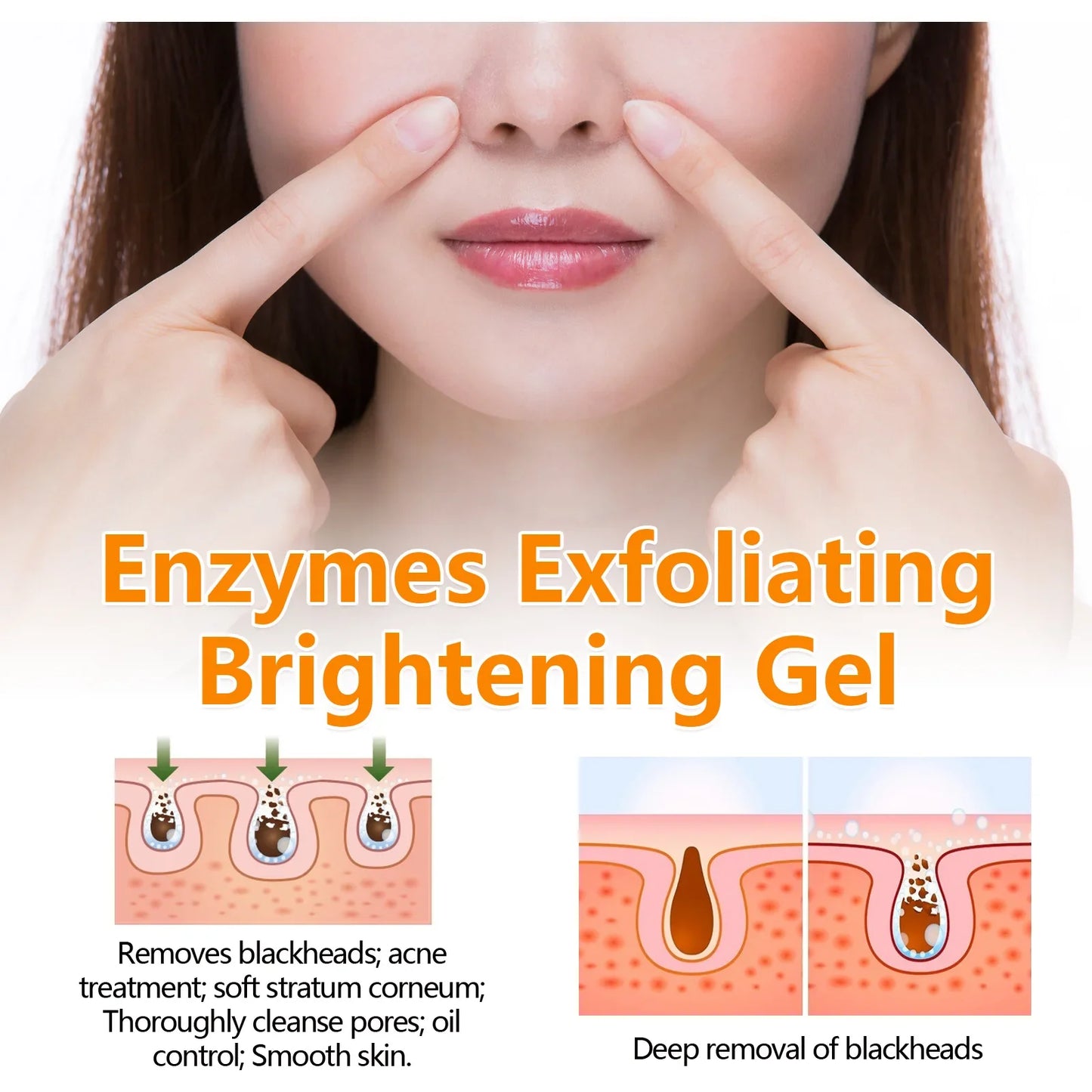 Exfoliating Peeling Gel Large Pore Tightening Blackhead Dirt Removal Moisturizing Oil Control Nose Acne Cleansing Face Scrub Gel
