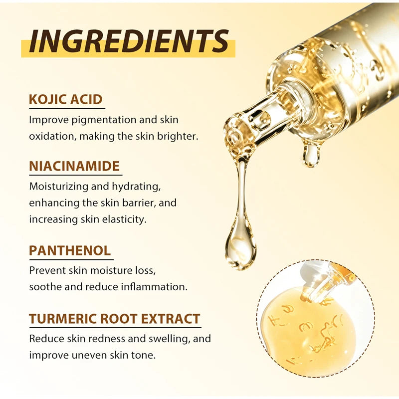 Kojic Acid Turmeric Facial Ampoule Serum With Niacinamide Deep Moisturizing Nourishing Essence 30ml