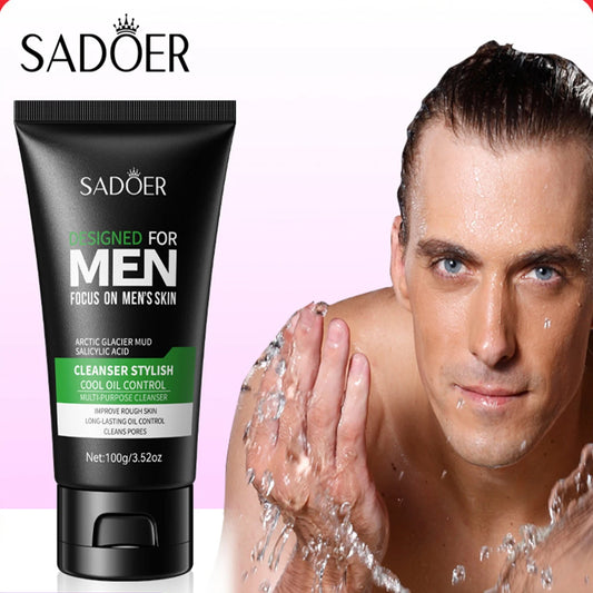 Men’s Cool Facial Cleanser – Deep Cleansing, Refreshing, Moisturizing & Pore Tightening | 100g