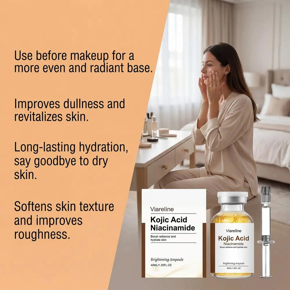 40ml Kojic Acid Nicotinamide Facial Care Essence Ampoule Serum Collagen Deeply Moisturizing Essence Brightens and Evens Skin