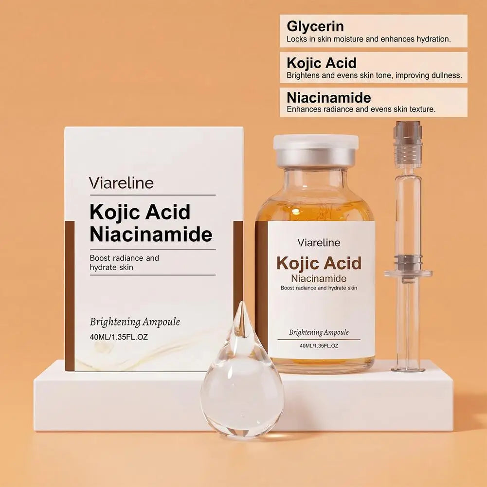 40ml Kojic Acid Nicotinamide Facial Care Essence Ampoule Serum Collagen Deeply Moisturizing Essence Brightens and Evens Skin
