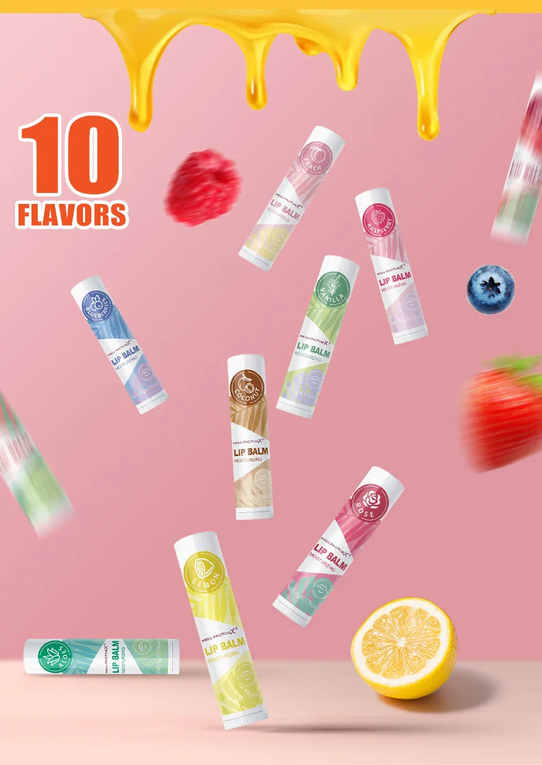 Lipstick set 10pcs, naturally finished, moisturizing lip care, lasting luster, suitable for all skin types, holiday gifts