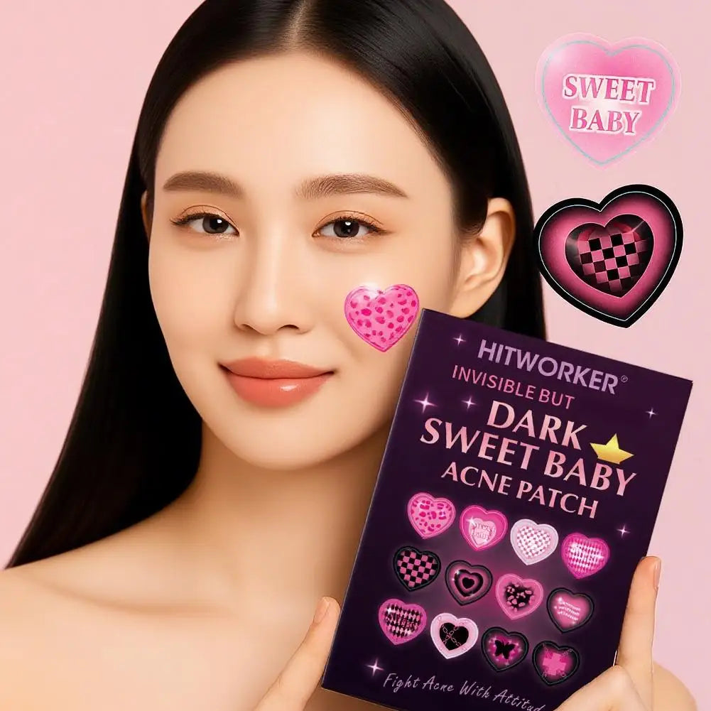 Sweet Colorful Heart Shaped Acne Patch Covers Acne Flaws Gentle And Non-irritating Sticker Ultra-thin Breathable Pimple Patches