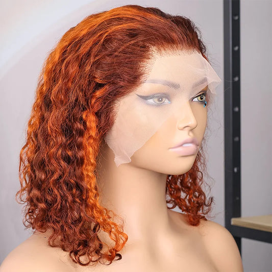 180% 200% Density Brazilian Remy Human Hair Wig 4 350 Human Hair Wig 13x4 Lace Frontal Wigs Short Curly Bob Wigs for Black Women