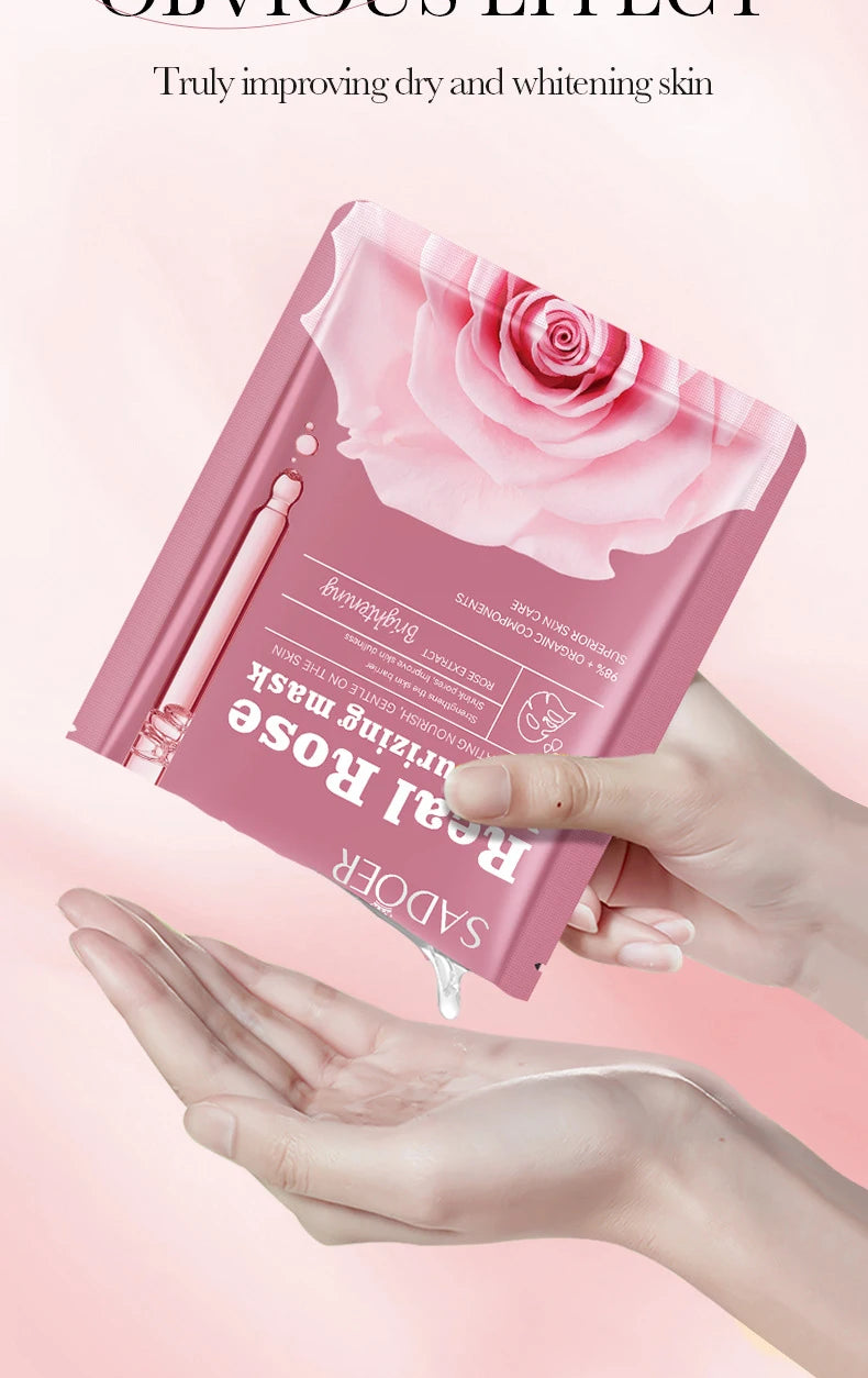 SADOER Fruit & Floral Face Masks | 10PCS Hydrating & Firming Sheet Mask Set with Chamomile & Blueberry