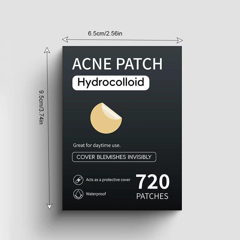 720pcs Invisible Acne Pimple Patch – Hydrocolloid Spot Stickers for Fast Healing & Oil Absorption | Unisex Skincare