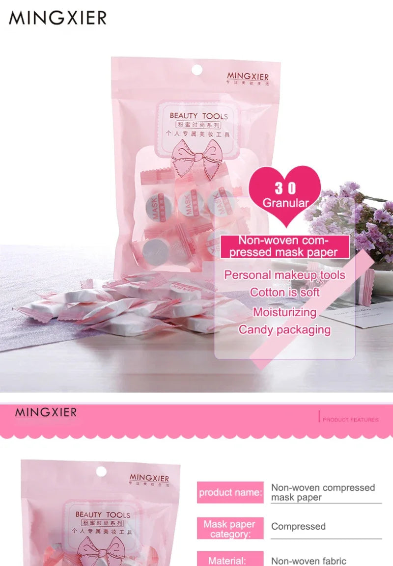Compressed Mask Skin Care Desechable Nonwovens Paper Compressed Mask Skin Care Made Facial Mask Fabric Independent Packaging