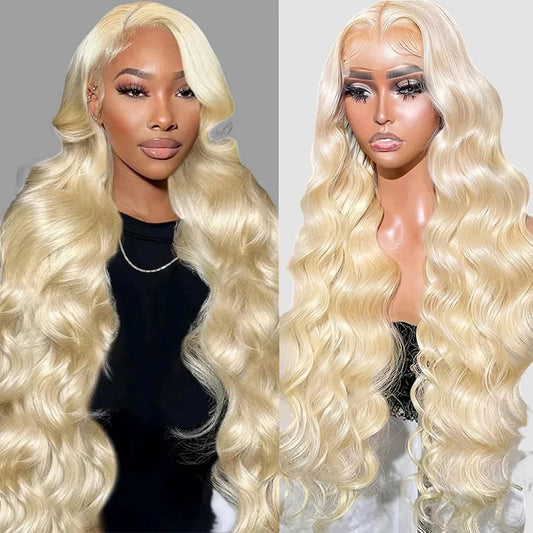 613 Blonde Body Wave Lace Front Wig | 13x4 & 13x6 HD Transparent Human Hair | 30" 40" 42" Pre-Plucked Brazilian Wig