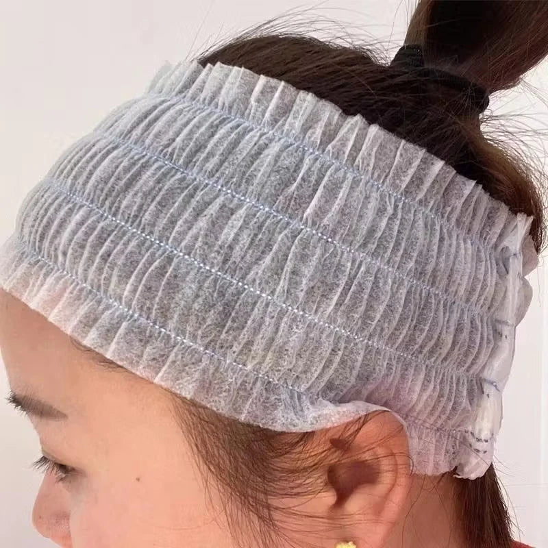 20/50/100pcs Disposable Spa Headbands Soft Non- Elastic Facial Hair Bands For Sauna, Facial Cleansing, Skincare & Makeup