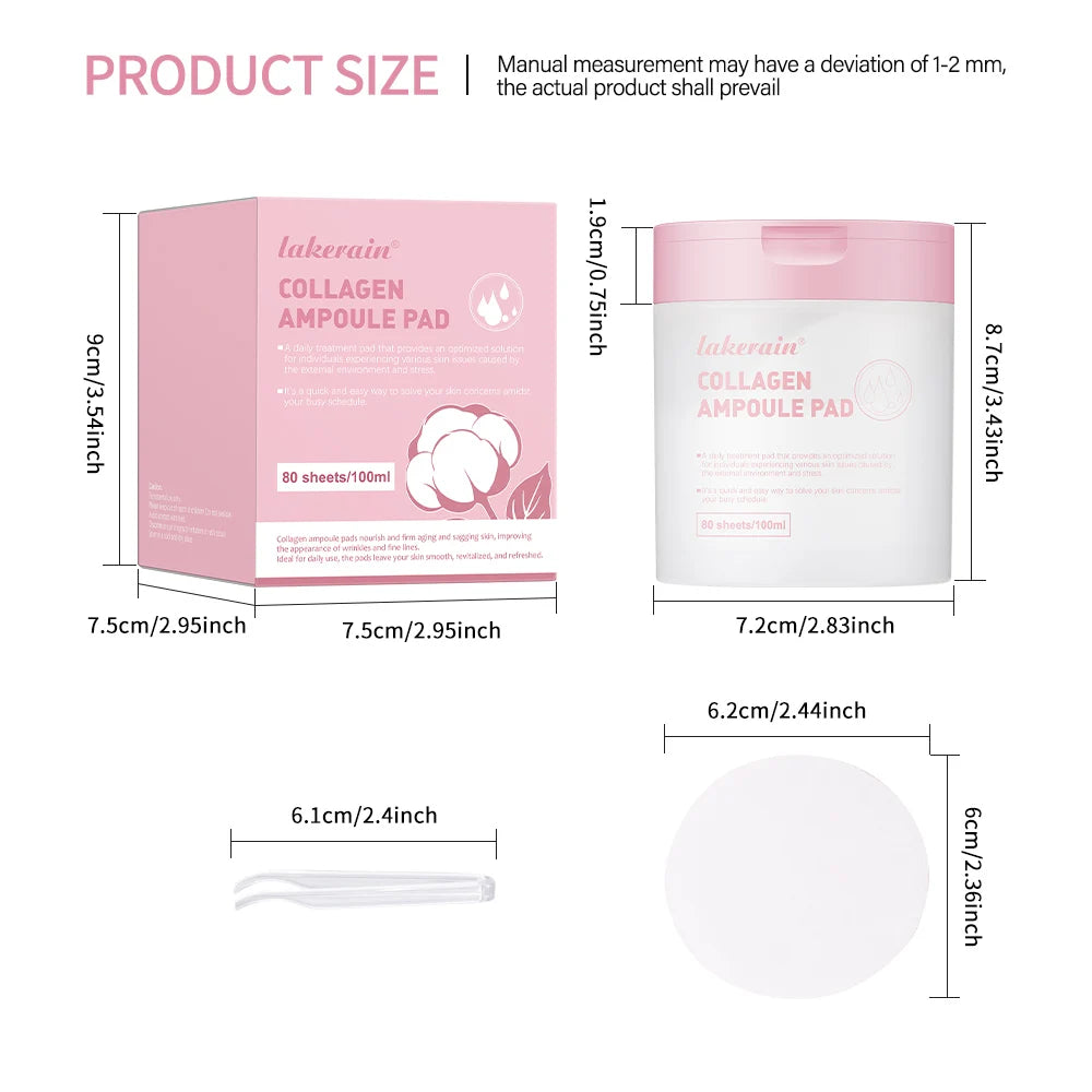 80 Sheets/ 100ml Toner Cotton Pads For All Skin Types, Tighten Skin Improve Fine Lines, Calm Balance Acne And Sensitive Skin