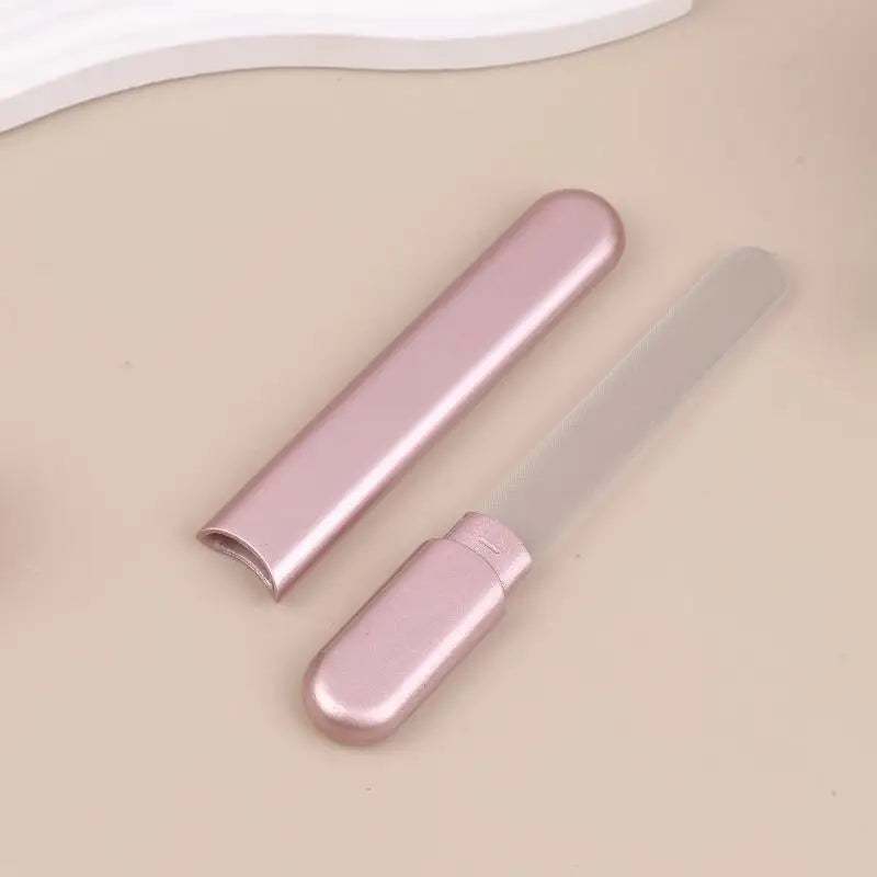 Glass Nail File With Case Crystal Diamond Salon Best Beauty Nail Buffer For Natural And Acrylic Nail