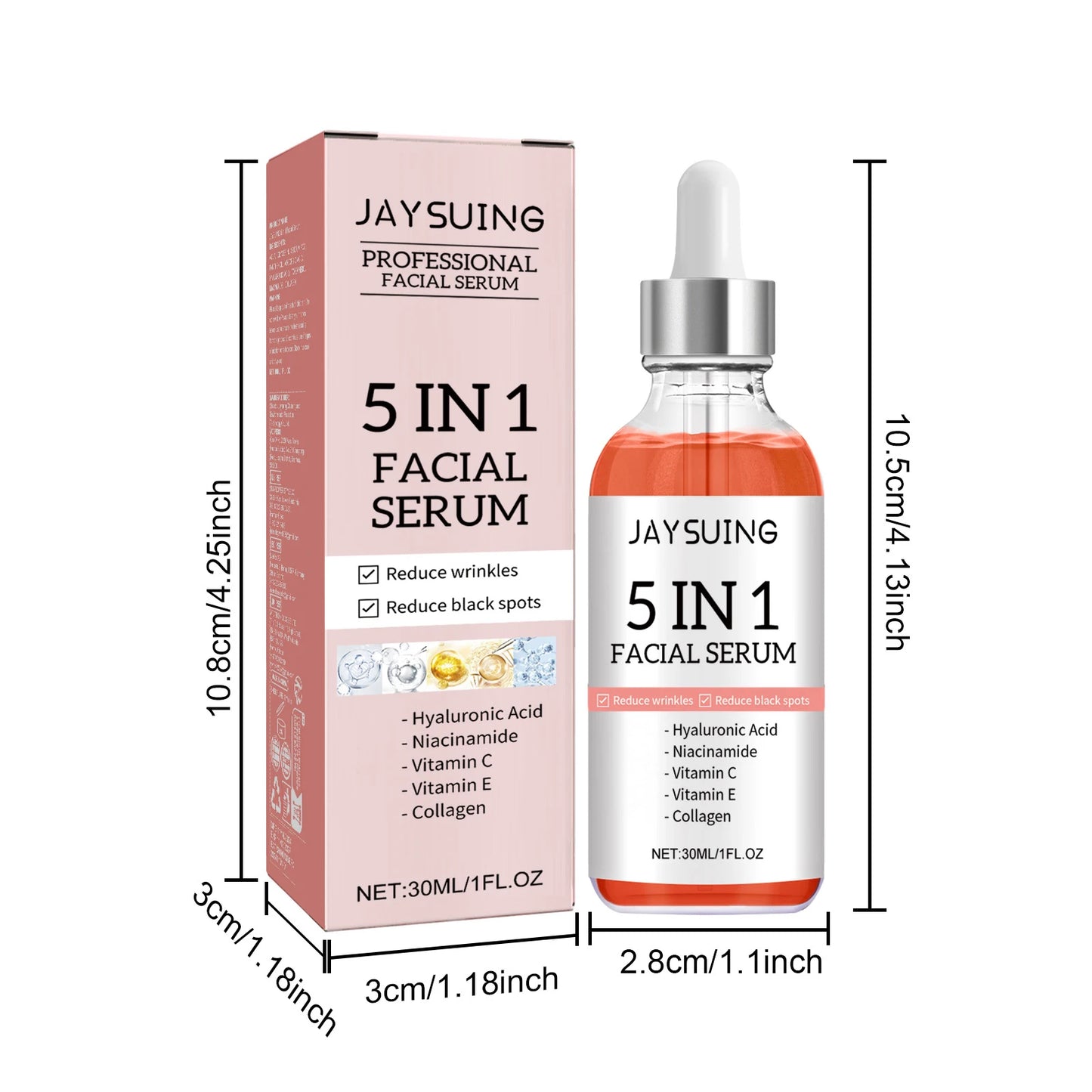 5-in-1 Facial Serum Moisturizes Skin, Firms, Reduces Spots and Acne, Beauty Enhancing Serum