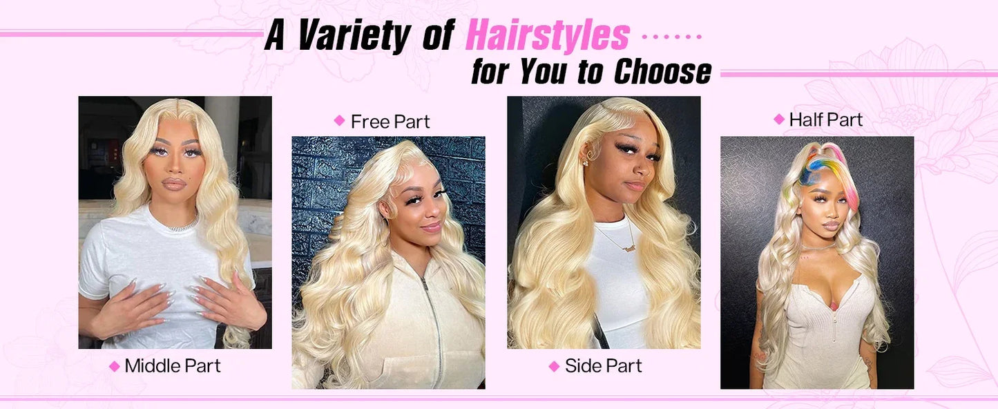 613 Blonde Body Wave Lace Front Wig | 13x4 & 13x6 HD Transparent Human Hair | 30" 40" 42" Pre-Plucked Brazilian Wig