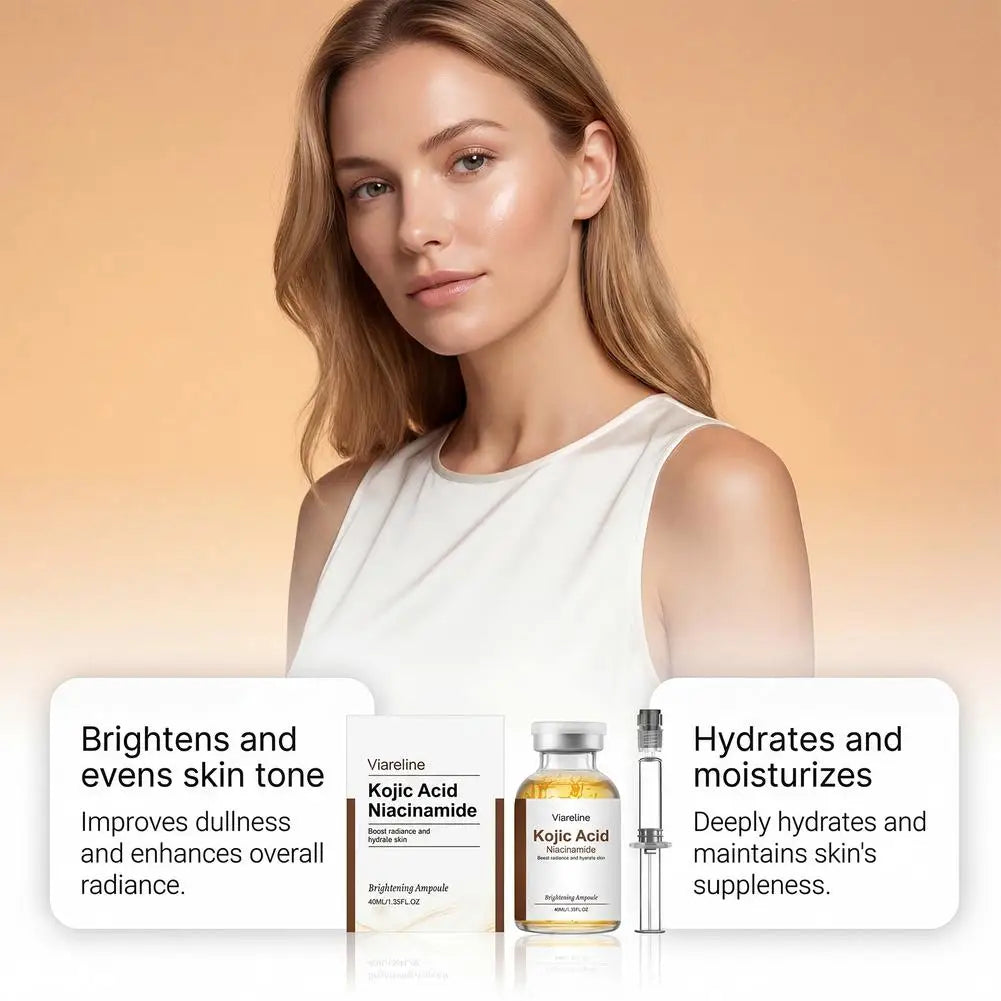 40ml Kojic Acid Nicotinamide Facial Care Essence Ampoule Serum Collagen Deeply Moisturizing Essence Brightens and Evens Skin