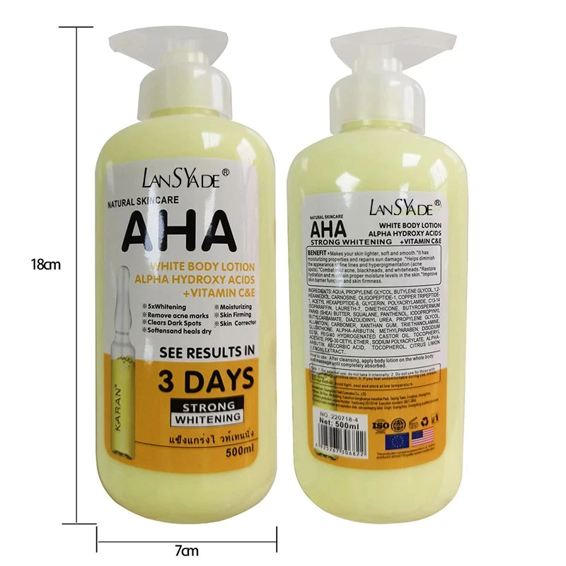 Whitening Body Lotion – 500ml Vitamin C, Glutathione & AHA for Bright, Smooth Skin