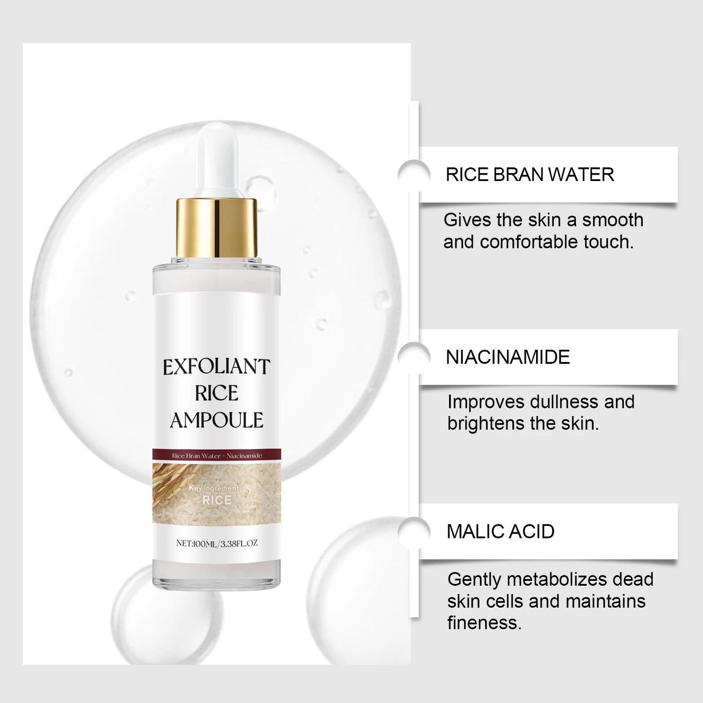 Korean Exfoliating Facial Serum Cleansing Pores Remove Dead Skin Purify Oil Control Smoothing Brightening Moisturizing Ampoule