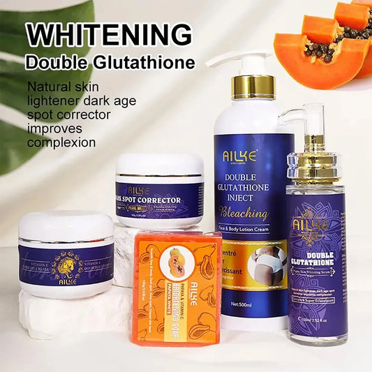 AILKE Lightening Skin Care Set, Glutathione Body Lotion for Brighter Skin, Reduce Dark Spot, Moisturizing, Even Skin Tone
