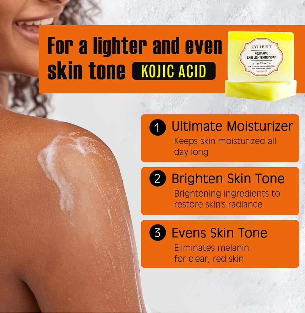 KYLIEFIT Lemon & Turmeric Perfect Combination Body Scrub, Whitening, Moisturizing, Anti Oxidation, Exfoliate,Brighten Skin Tone