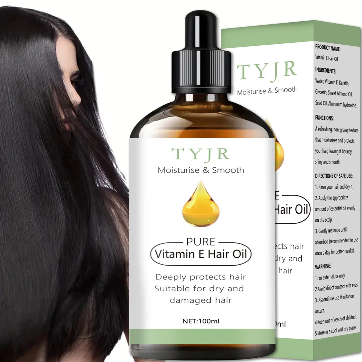 Vitamin E essential oil for skin care, massage, shower, diffuser relaxing essential oil for face, body, nails, hair, eyelashes