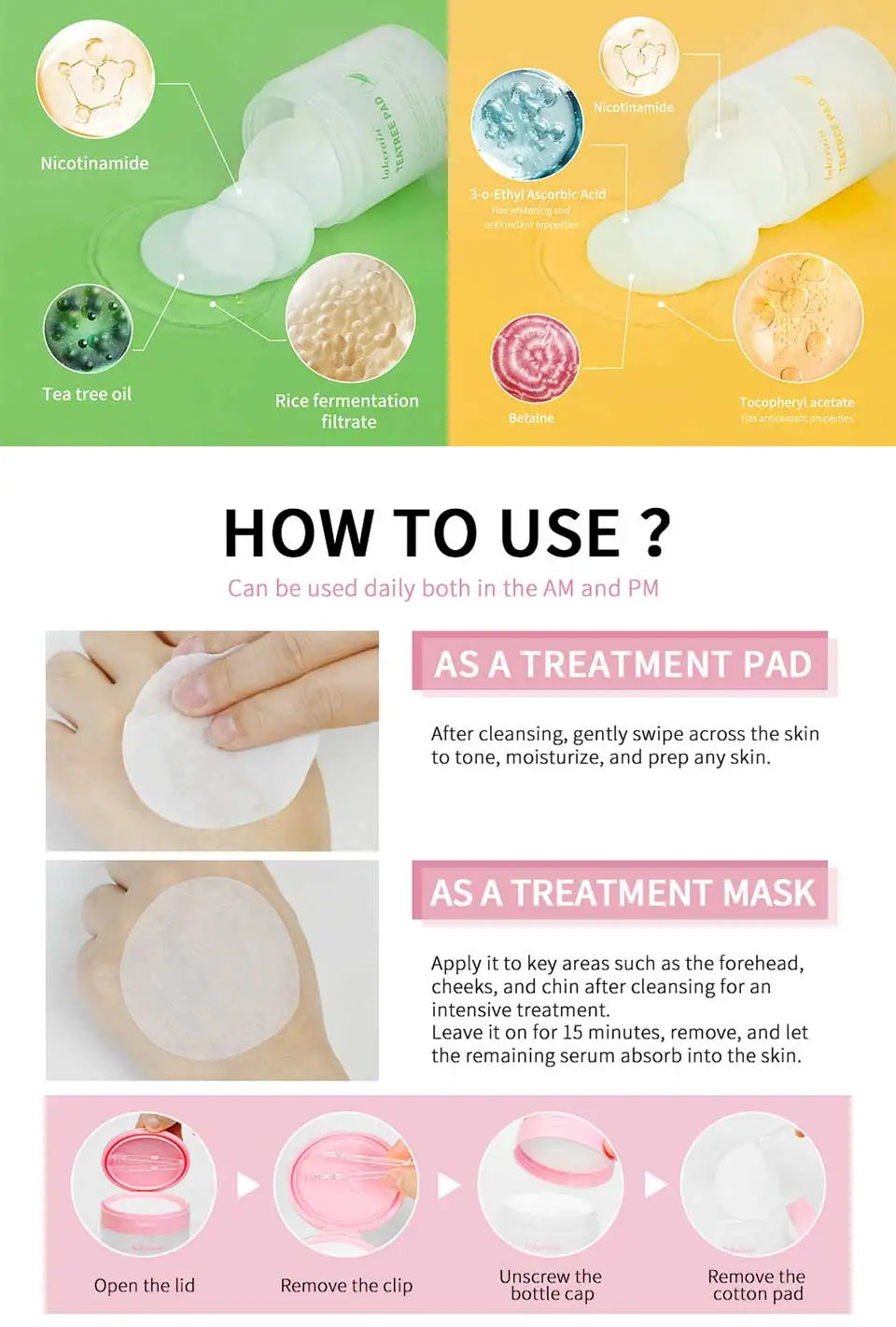 80 Sheets/ 100ml Toner Cotton Pads For All Skin Types, Tighten Skin Improve Fine Lines, Calm Balance Acne And Sensitive Skin