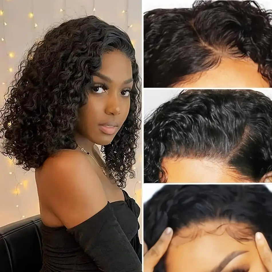 Short Bob Wig Lace Front Wigs 4X4 Glueless Curly Wigs Human Hair  Closure Wigs 5X5 Hd Lace Frontal Wig Human Hair Hd Lace Wig