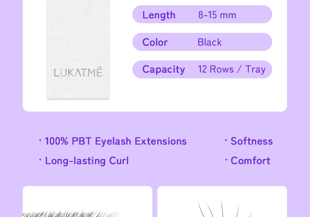 LUKATME 5D W Eyelash Extensions C/D Curl 8-15mm W Shaped 5D Fans False Lashes Mega Volume 5D Eyelash for Makeup