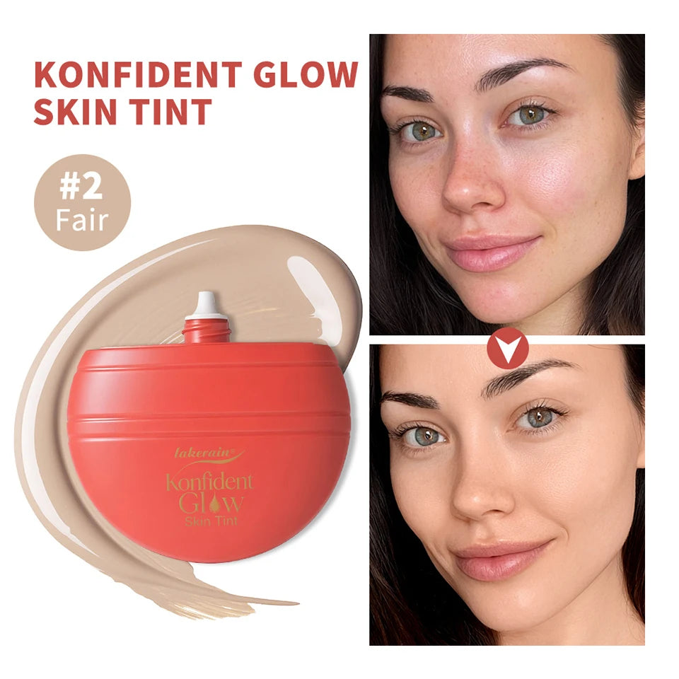 Lakerain Oil-free Glass Skin Foundation Self-clearing & Smooth Even Skin Tone Nourishes the Skin Easy to Carry Liquid Foundation