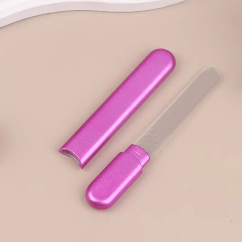 Glass Nail File With Case Crystal Diamond Salon Best Beauty Nail Buffer For Natural And Acrylic Nail