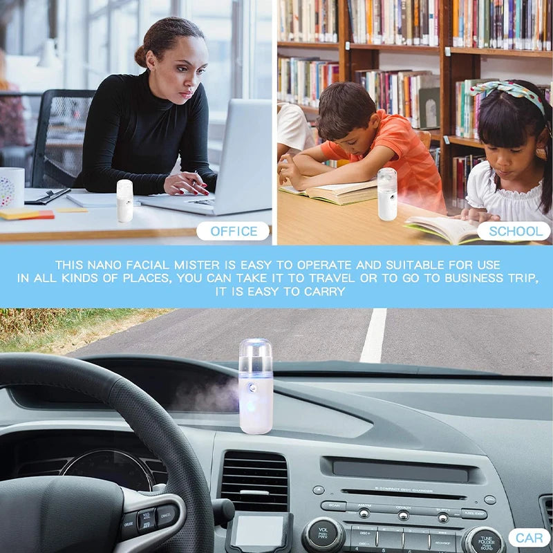 Mist Facial Nano Sprayer 30ML Humidifier USB Rechargeable Nebulizer Face Steamer Moisturizing Face Hydrating Skin Care Tools