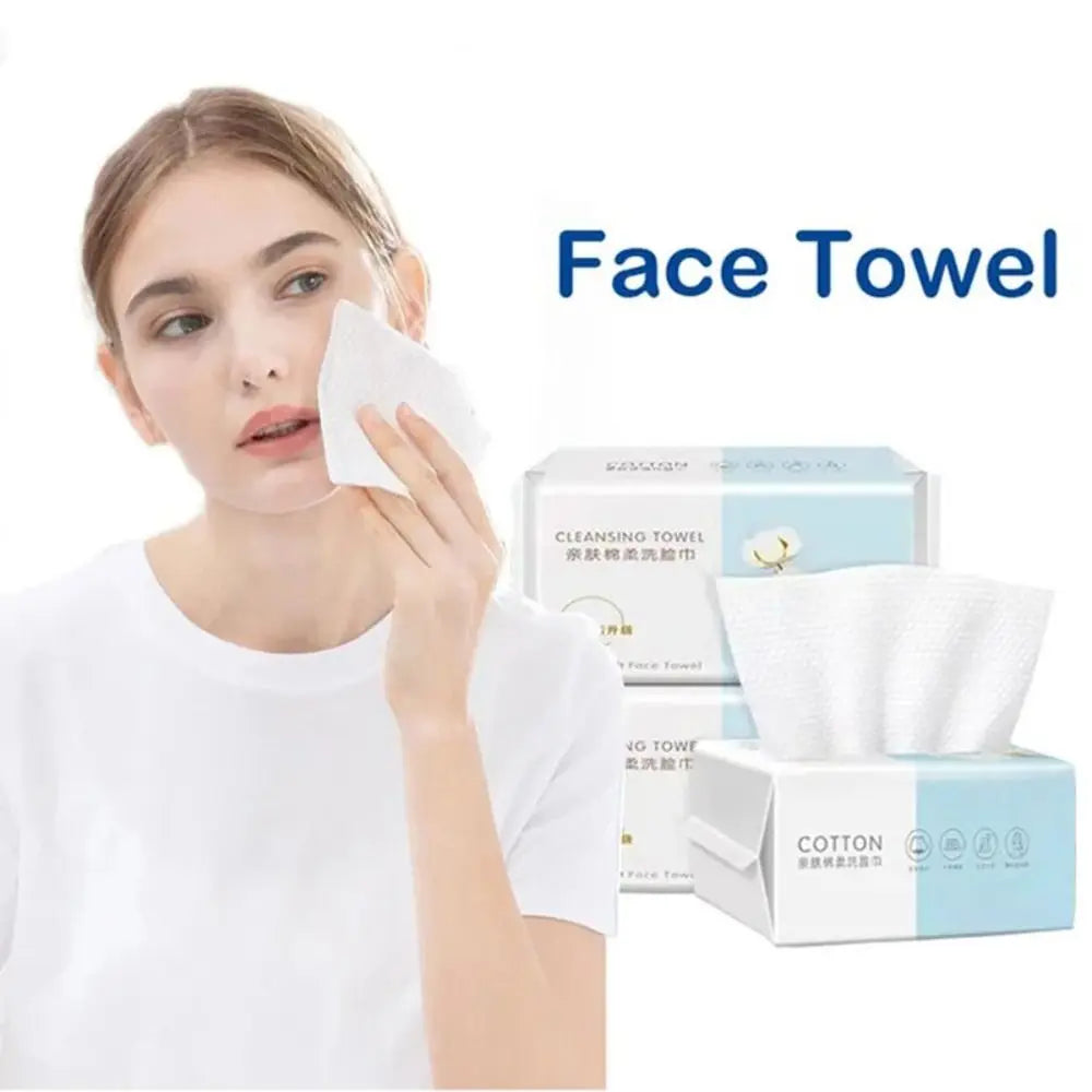 Thick Disposable Face Towels – Skin-Friendly Non-Woven Facial Cleansing Wipes for Skincare & Dry Use
