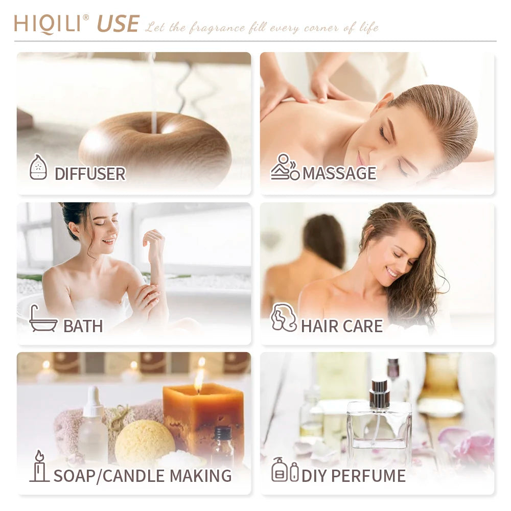 HIQILI Tangerine Essential Oil 100ml | Pure Citrus Oil for Diffuser, Cleaning, Massage & Soap Making
