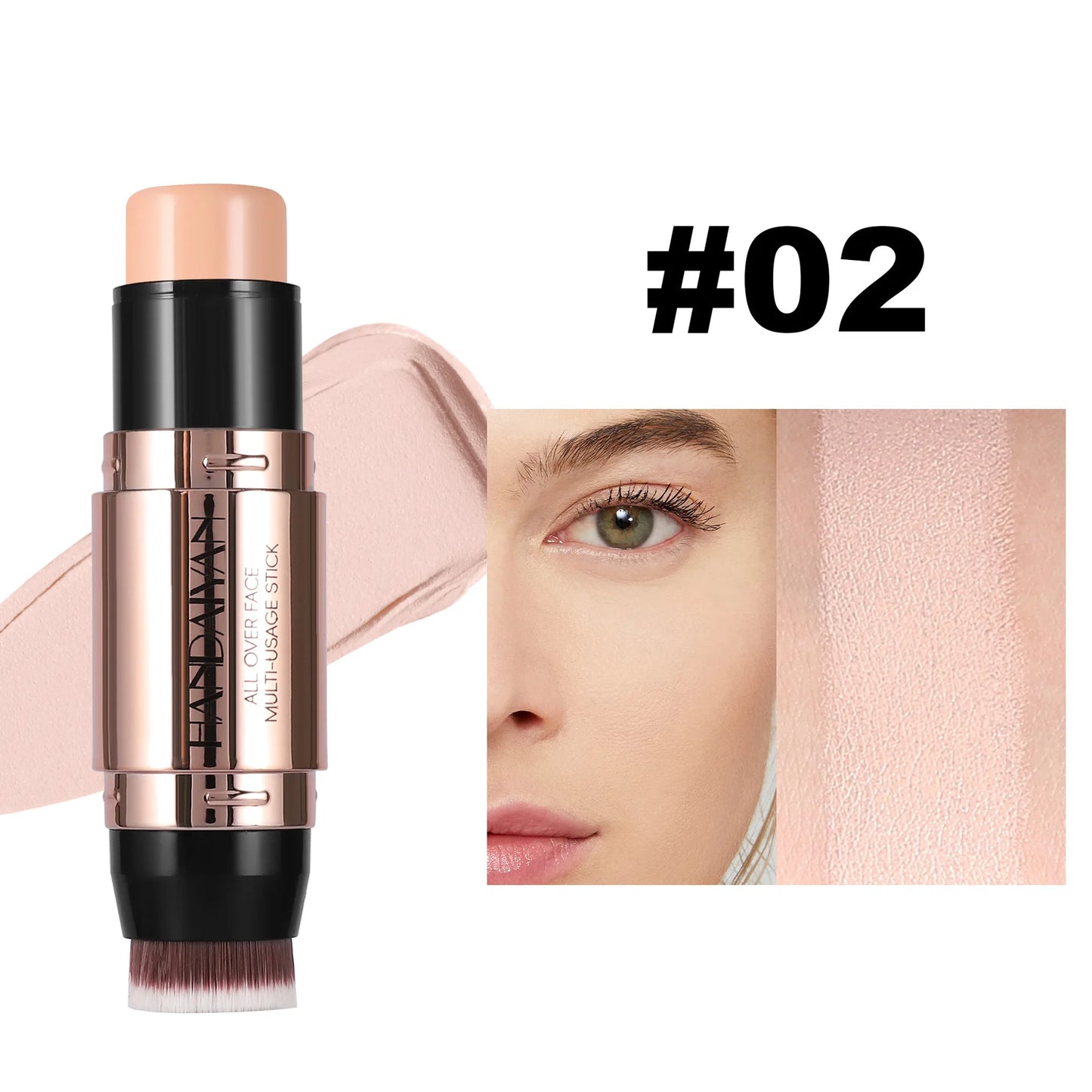 HANDAIYAN Double Head Highlighter Stick Natural Waterproof Silky Smooth Stereoscopic Nose Shadow Concealer Makeup