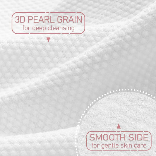 100% Cotton Disposable Face Towels | 50 Count Biodegradable Wipes for Sensitive Skin (12x10 in)