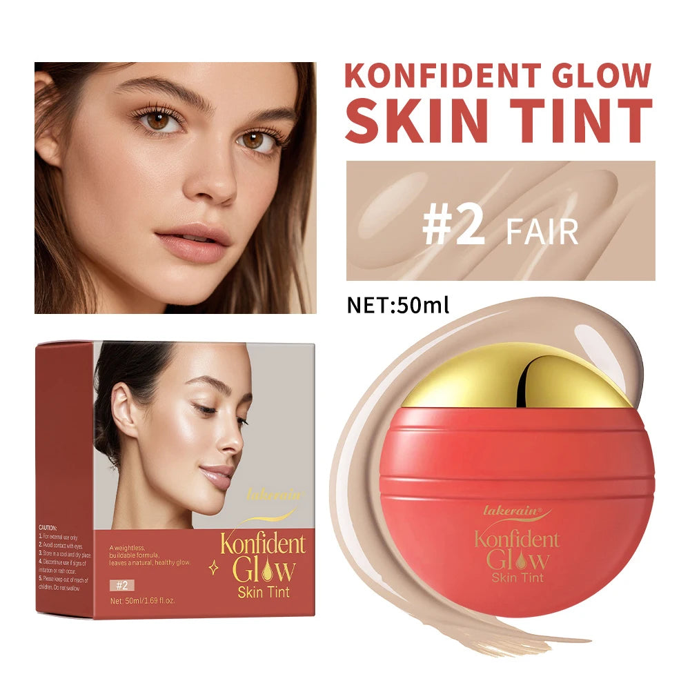 Lakerain Oil-free Glass Skin Foundation Self-clearing & Smooth Even Skin Tone Nourishes the Skin Easy to Carry Liquid Foundation