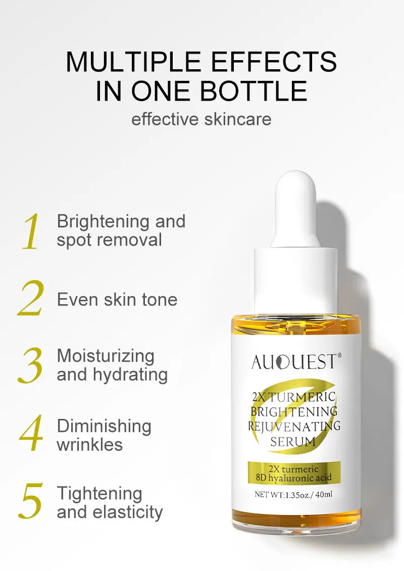 AUQUEST Turmeric & Vitamin C Face Serum Dark Spot Remover Niacinamide Hyaluronic Acid Moisturizing Facial Serum Skin Care