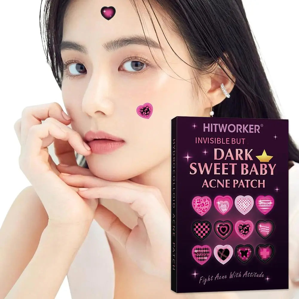 Sweet Colorful Heart Shaped Acne Patch Covers Acne Flaws Gentle And Non-irritating Sticker Ultra-thin Breathable Pimple Patches