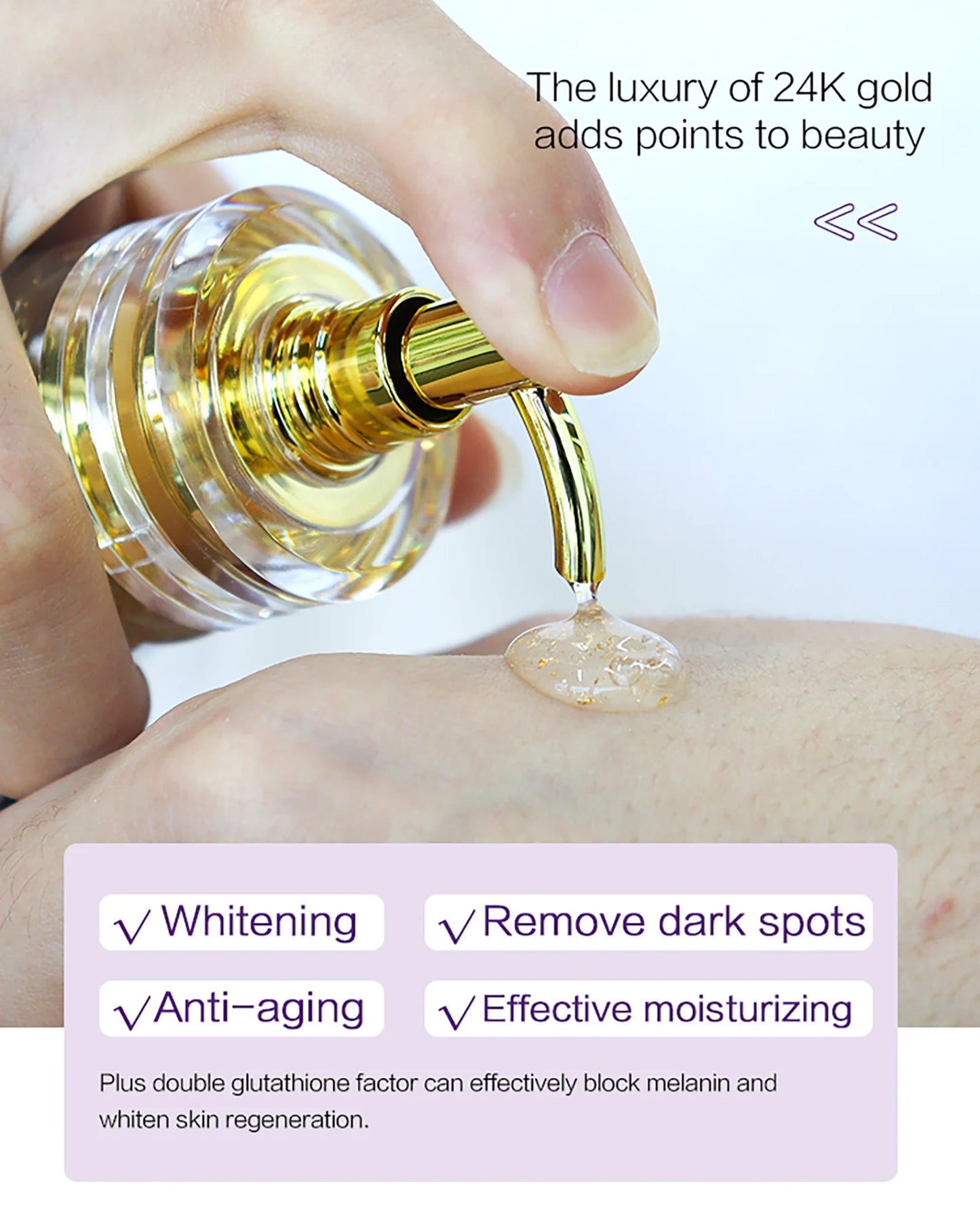 AILKE Glutathione PLUS Bleaching Skin Care Set, Moisturizing, Even Skin Tone, Improve Dark and Black Skin, Reduce Spots
