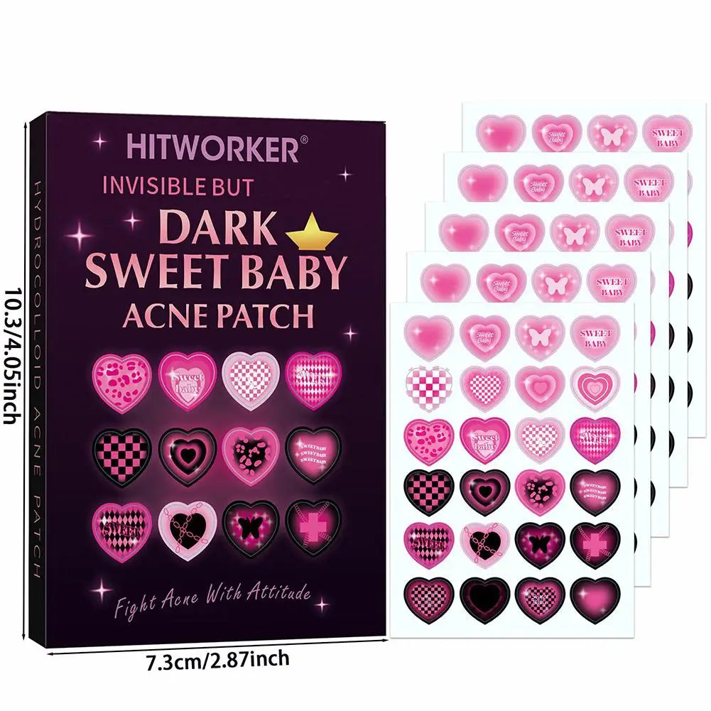 Sweet Colorful Heart Shaped Acne Patch Covers Acne Flaws Gentle And Non-irritating Sticker Ultra-thin Breathable Pimple Patches