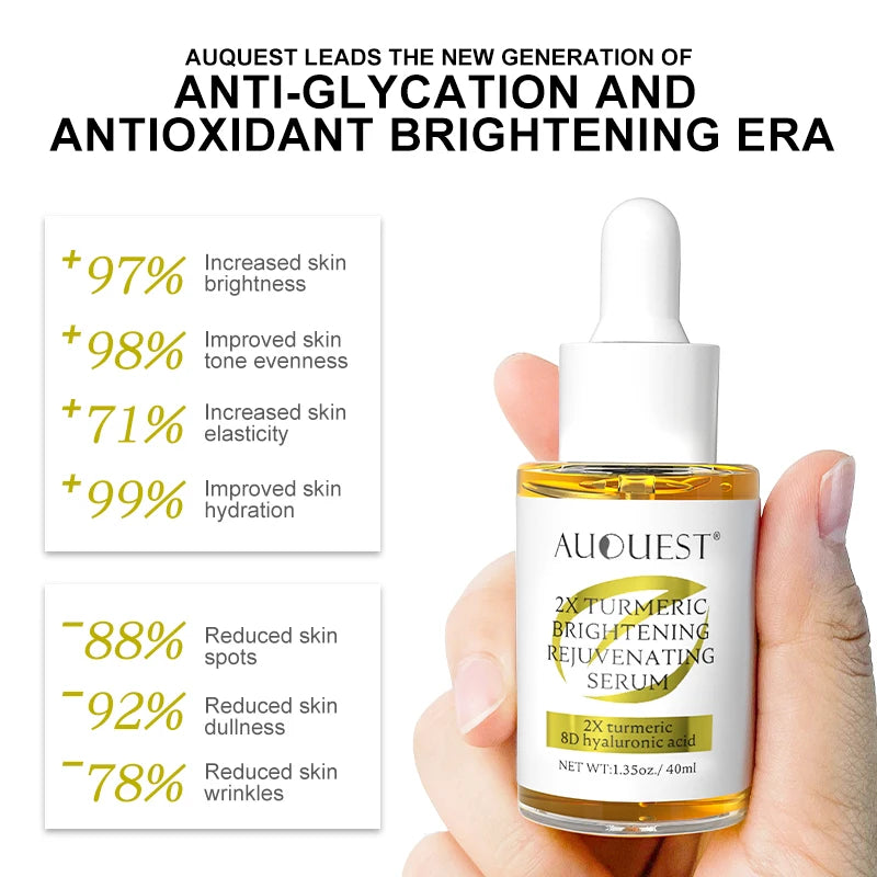 AUQUEST Turmeric & Vitamin C Face Serum Dark Spot Remover Niacinamide Hyaluronic Acid Moisturizing Facial Serum Skin Care