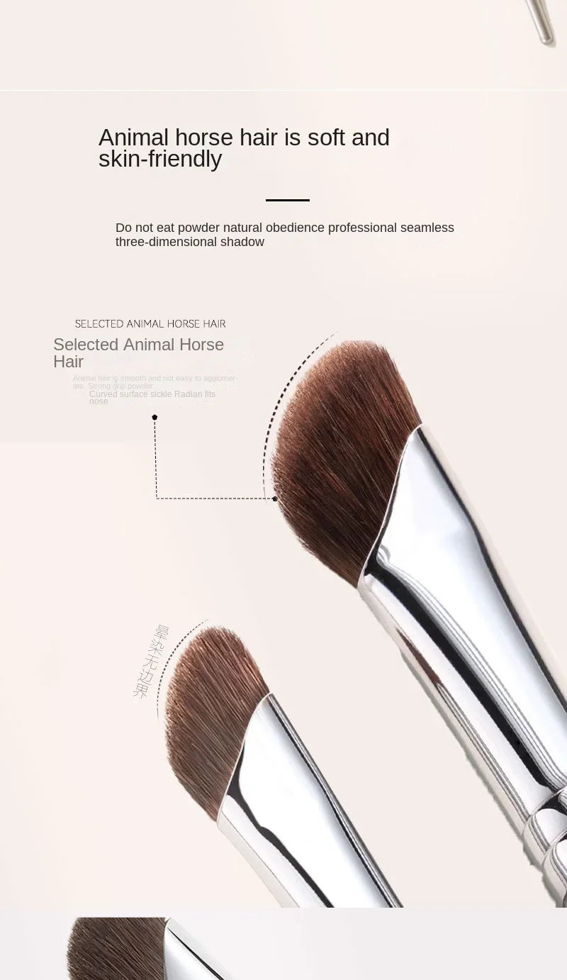 Nose Contour Brush Flat Nose Contour Brush Angled Contour Makeup Brush Natural Hair Angled Contour Shadow Smudge Makeup Brushes