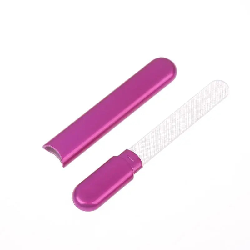 Glass Nail File With Case Crystal Diamond Salon Best Beauty Nail Buffer For Natural And Acrylic Nail