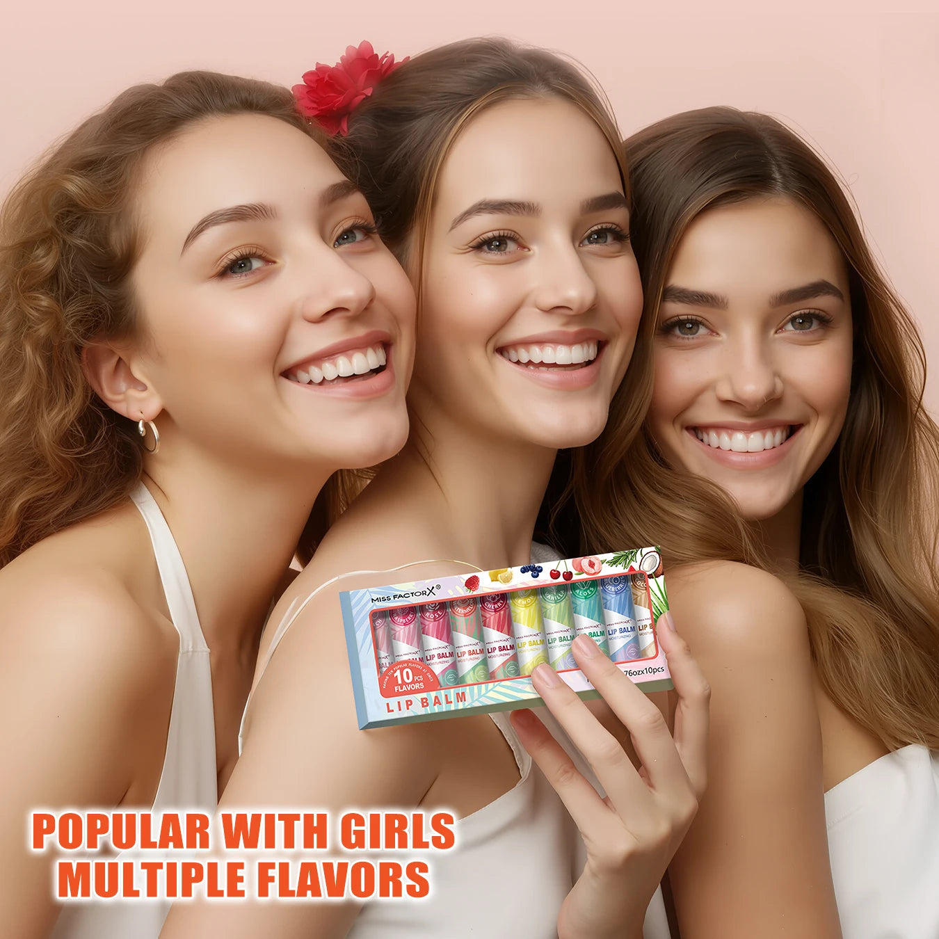 Lipstick set 10pcs, naturally finished, moisturizing lip care, lasting luster, suitable for all skin types, holiday gifts