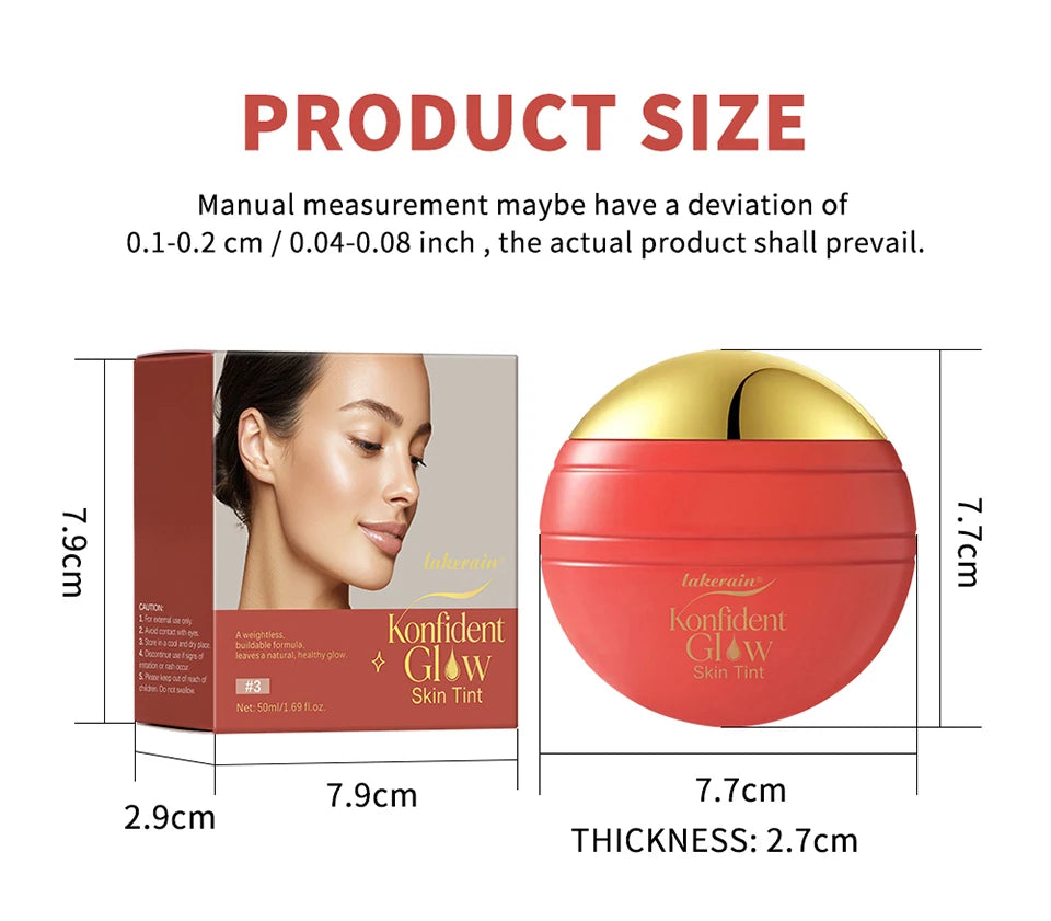Lakerain Oil-free Glass Skin Foundation Self-clearing & Smooth Even Skin Tone Nourishes the Skin Easy to Carry Liquid Foundation