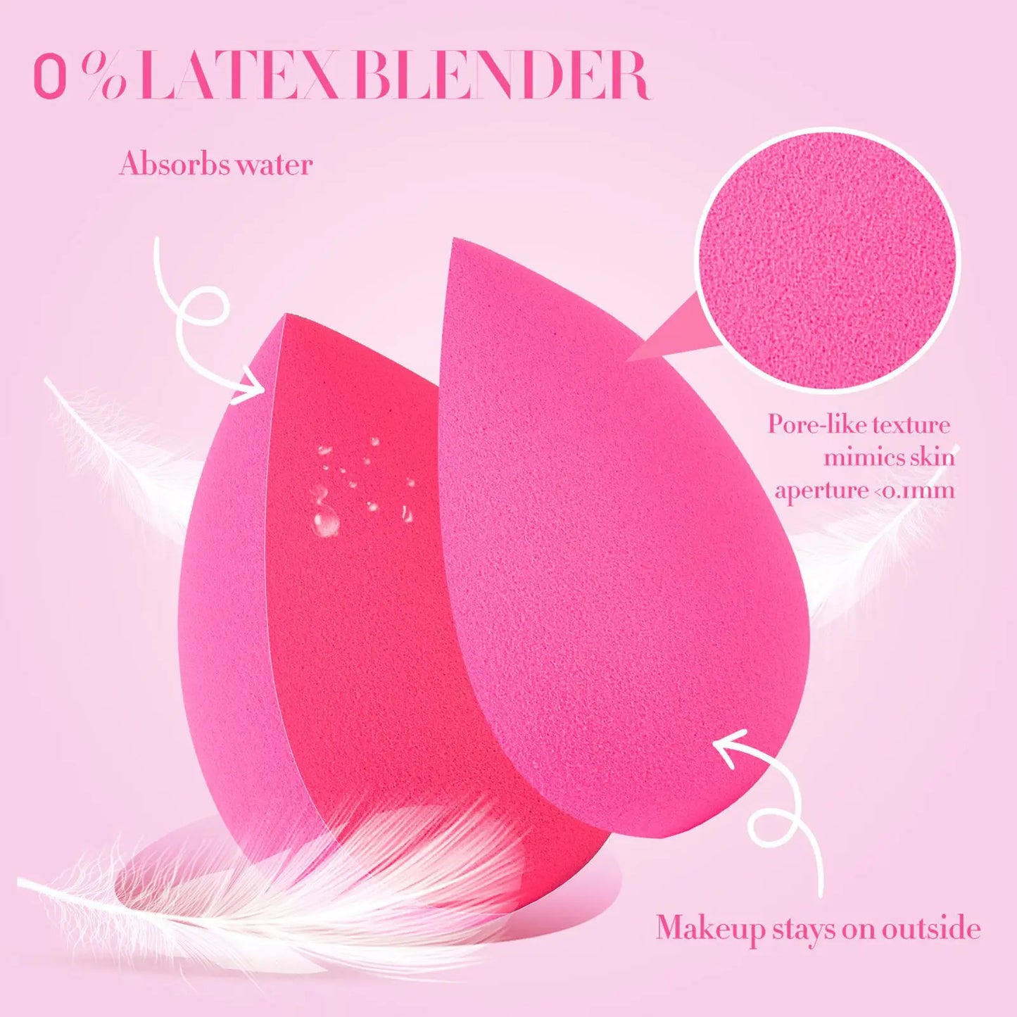 6pcs Makeup Sponge Set Beauty Foundation Blending Sponge for Liquid Cream Powder Rosy Red Beauty Egg Foundation Blending Sponge