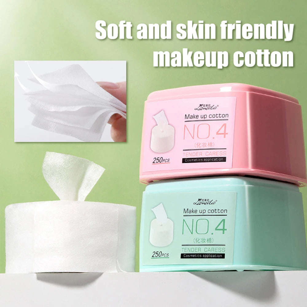 250 Disposable Face Towels – Cotton Soft Dry Wipes for Sensitive Skin & Makeup Removal