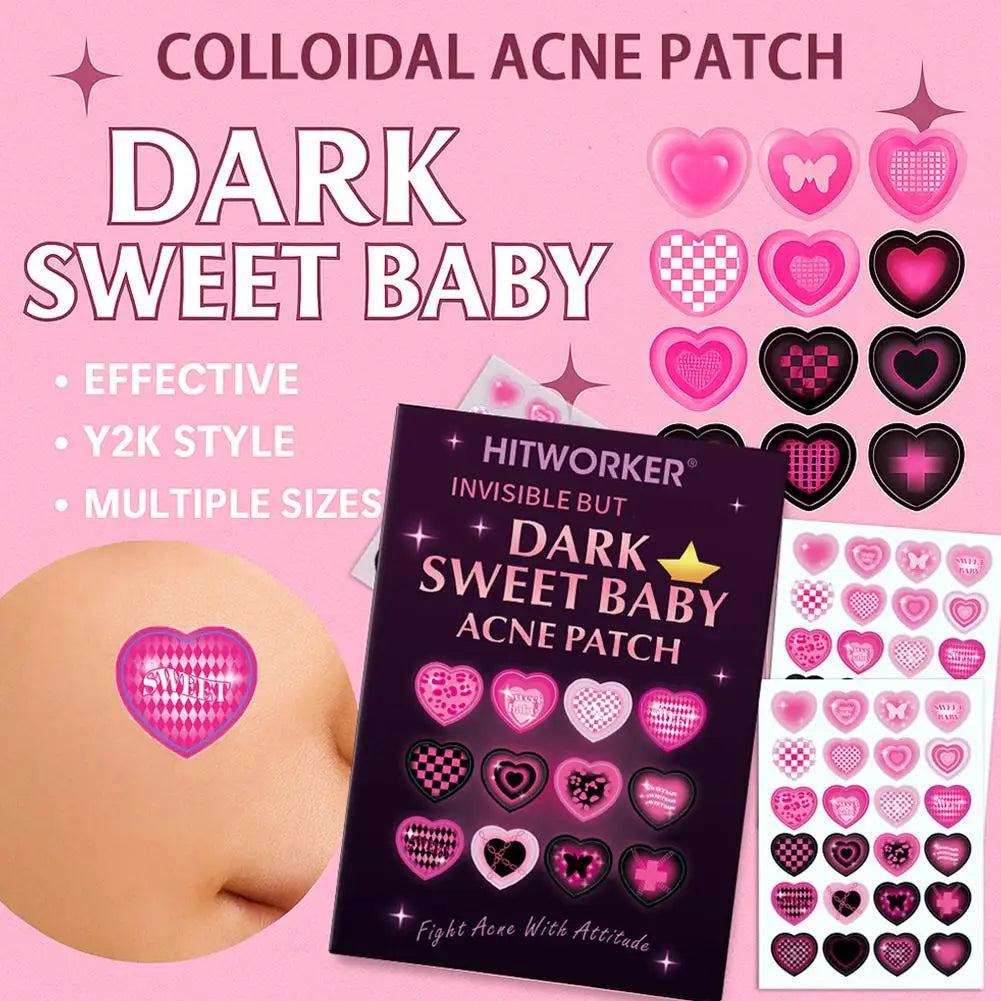 Sweet Colorful Heart Shaped Acne Patch Covers Acne Flaws Gentle And Non-irritating Sticker Ultra-thin Breathable Pimple Patches