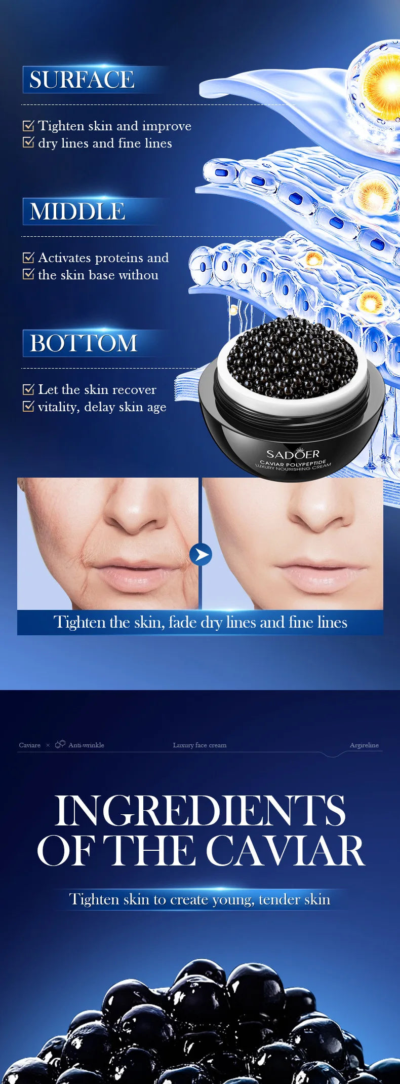 Instant Remove Wrinkle Cream  Improve Retinol Face Anti-Aging Firming Lifting Fade Fine Lines Skin Moisturize Brighten Skin Care