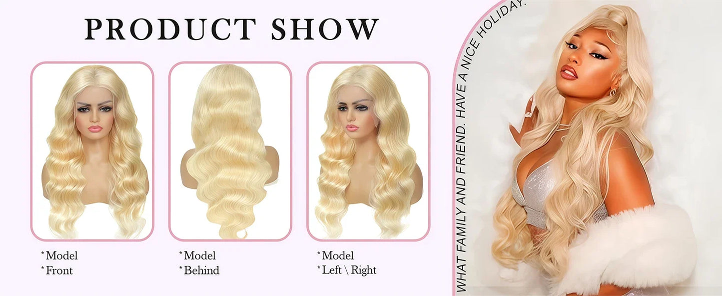 613 Blonde Body Wave Lace Front Wig | 13x4 & 13x6 HD Transparent Human Hair | 30" 40" 42" Pre-Plucked Brazilian Wig
