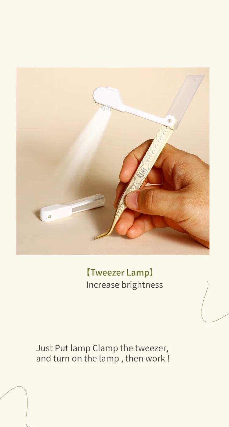 RISI Lash Extension With LED Lamp Clip Lash Tweezers Makeup Beauty Tools LED Eyelash Tweezers Beauty Makeup