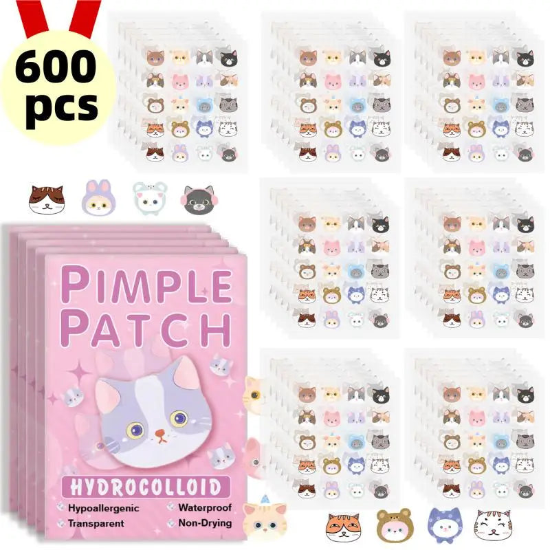 600pcs Cartoon Acne Patch Acne Concealer Treatment Removal Pimple Patch Breathable Ultra-thin Facial Acne Patches Skin Care